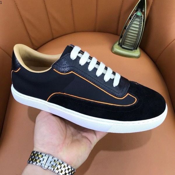 

guangzhou leather men's low-young blue orange outdoor leisure driving shoes color block mhj002, Red;white