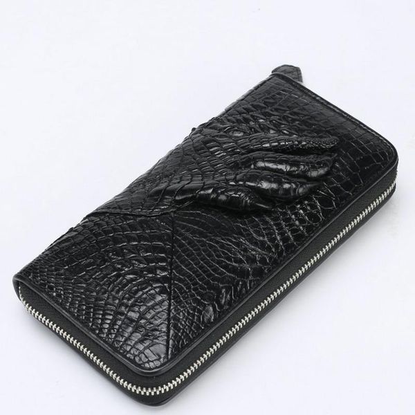 

wallets alligator leather men clutch business casual long wallet luxury claw genuine women fashion purses, Red;black