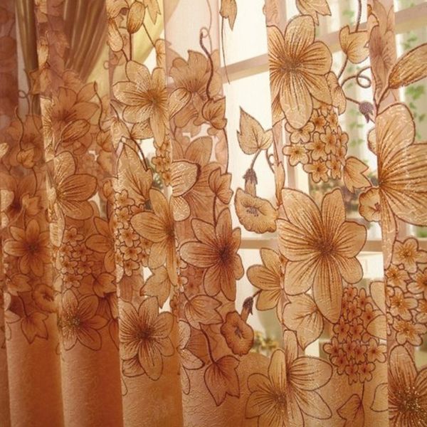 

fashion floral tulle door window curtain drape panel sheer home decorative front curtains f2 & drapes