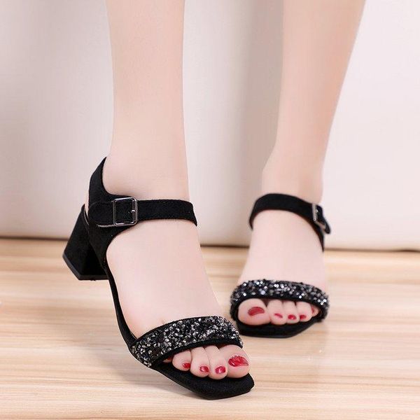 

dress shoes plus size 44 crystal ankle strap peep toe party pu heels woman pumps women platform zapatillas mujer femmes chaussures, Black