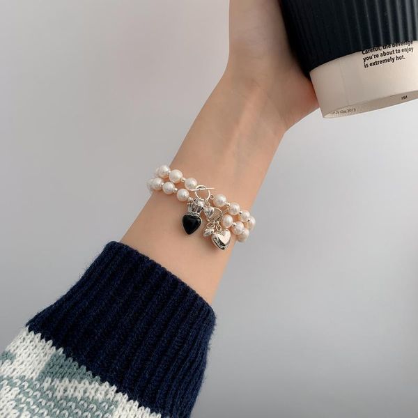 

bracelets silver bead bracelet 925 women's version beaded, strands, Black