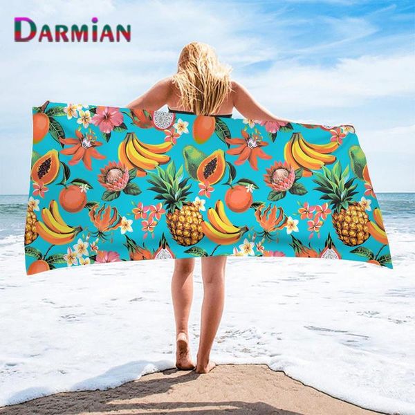 

towel darmian soft bath tropical fruit pineapple 3d print towels super absorbent home textile swimming/yoga microfiber toalla