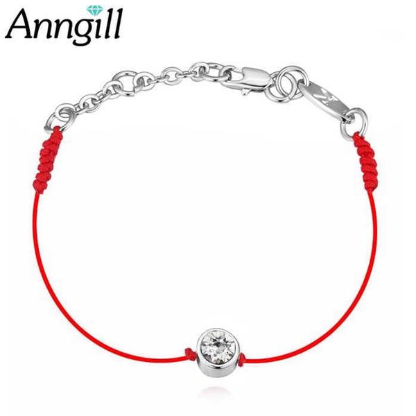 

swarovski - women's simple red thread bracelet, handmade, fashionable, Golden;silver