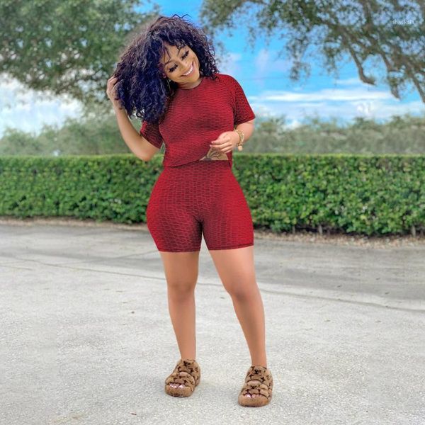 

women's tracksuits donsignet fashion suit summer casual round neck pullover solid color short sleeve two-piece sports, Gray