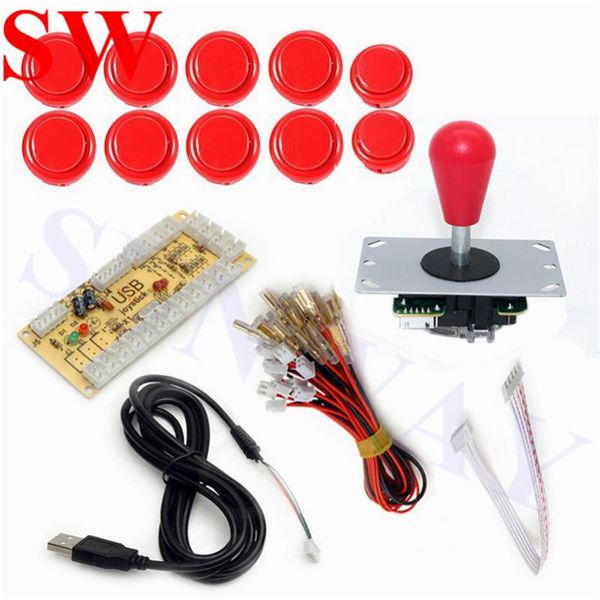 

game controllers & joysticks zero delay usb encoder to pc controller oem 5pin joystick + 10 push buttons for arcade diy kits parts mame mach
