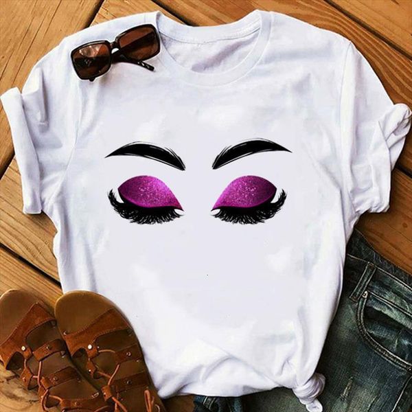 

And Women Face Makeup Red Mens Tops Lip Girl Harajuku Casual Aesthetic Graphic Hipster Vintage Korean Tee Shirts,drop Ship, White;black