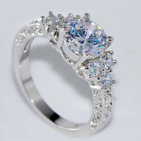 

trendy luxury milangirl classical style micro pave shape zircon ring for women wedding party jewelry size 6-11 cluster rings, Golden;silver