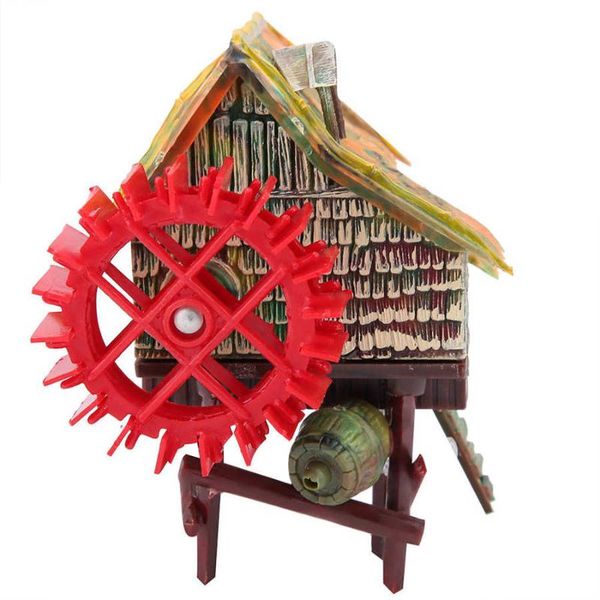 

decorations 2021 pneumatic aeration aquarium fish tank large waterwheel hut decoration