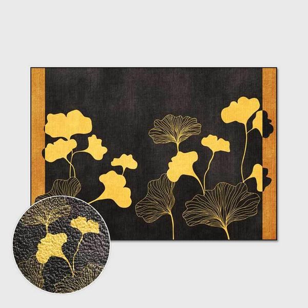 

carpets yellow leaves printed sofa coffee table floor mats home decor living room bedroom modern simple washable large area rugs