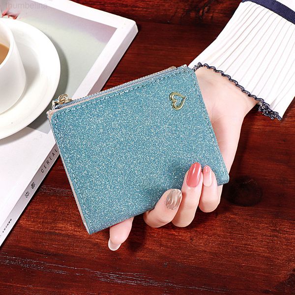 

wallet women's short korean personality fashion sequin folding buckle, Red;black