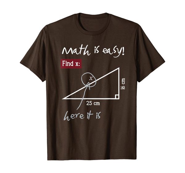 

math is easy find x here it is mathematics t-shirt, White;black