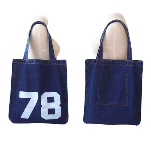 

fashion reusable ladies denim handle bag literary all-match simple zipper diagonal bag shoulder sport