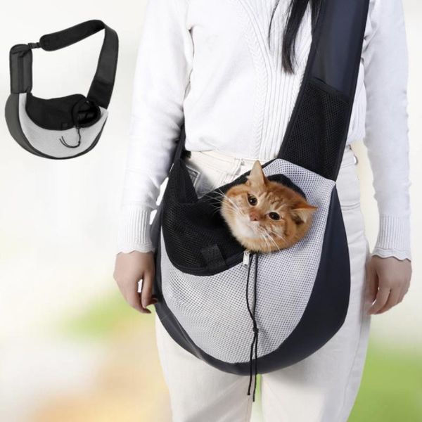 

outdoor travel handbag pouch mesh oxford single shoulder bag sling comfort tote pet puppy carrier dog car seat covers