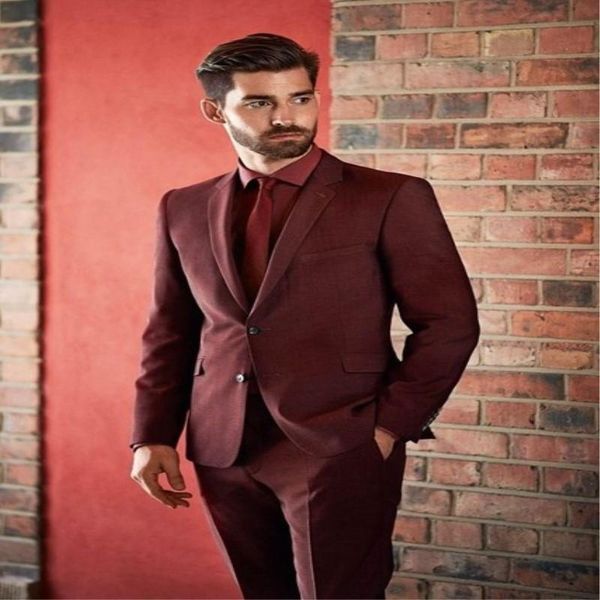 

latest burgundy groom tuxedos 2 piece slim fit men wedding prom party suits man suit (jacket + pants) blazer 51 men's & blazers, White;black