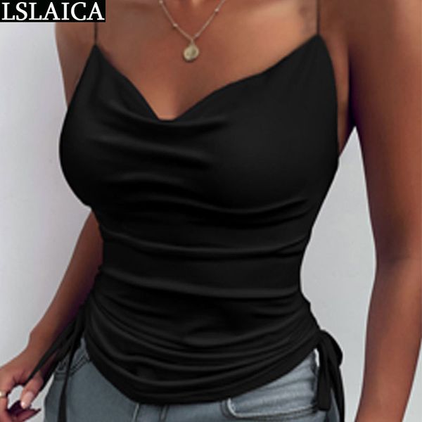 Frauen Tube Top Einfarbig Leopardenmuster Rückenfrei Sexy Hosenträger Tank Geraffte Kordelzug Sommer Slim S Blusas Y Camisas 210520