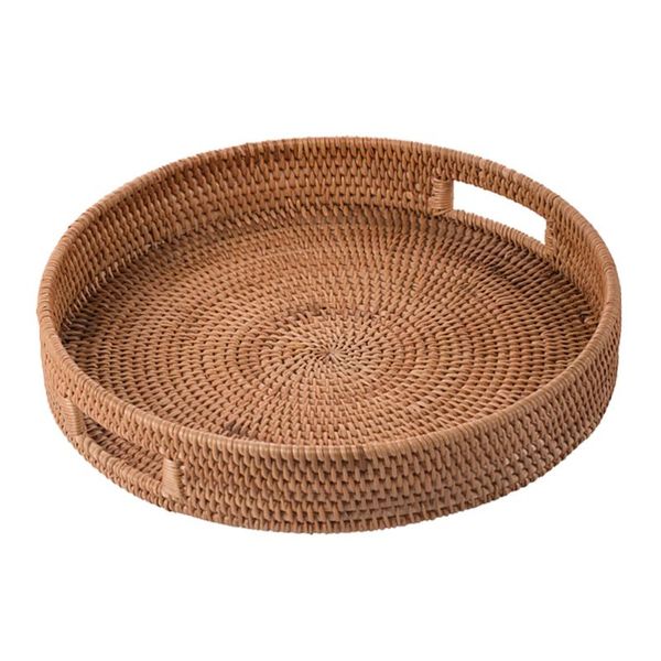 

storage baskets 1pc rattan tray basket hand-woven fruit exquisite plate