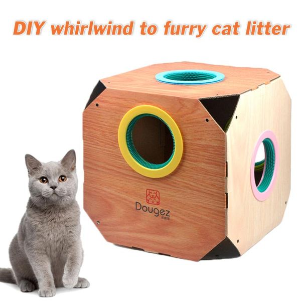 

cat furniture & scratchers scratching box carton small window house carboard hair removal hiding protection bed pet supplies