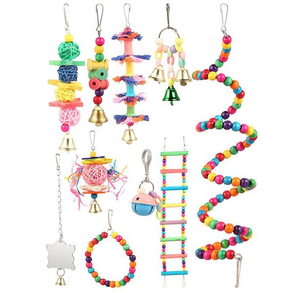 

other bird supplies combination parrot toy articles bite toys funny swing ball bell standing training