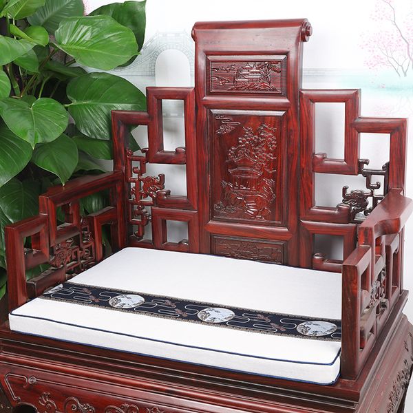 Personalizado 4cm de espessura patchwork estilo chinês assento almofada sofá cadeira almofada de alta qualidade poltrona antiderrapante esteiras de assento antiderrapante com zíper