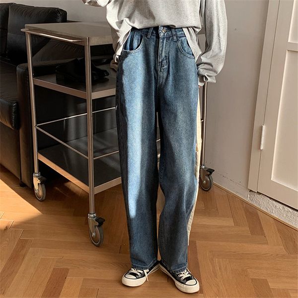 

women's jeans hzirip jeans with high waist, women's slacks, urban fashion for fall, blue, casual and straight, sw9m