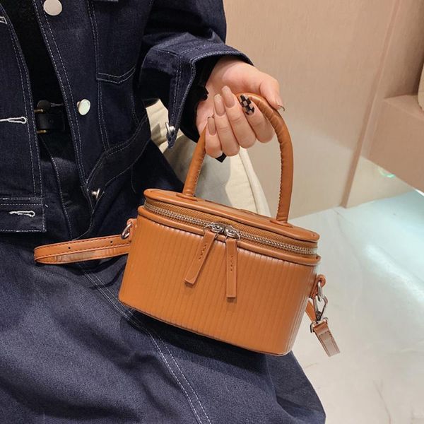 

evening bags fashion small box shape pu leather crossbody handle for women 2021 winter female trending shoulder handbags tote