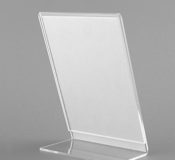 100 pcs Office Acrílico A6 Display Folheto Stands Contador Plástico para Titular do Menu da Placa de Mensagem para Poster de Negócios