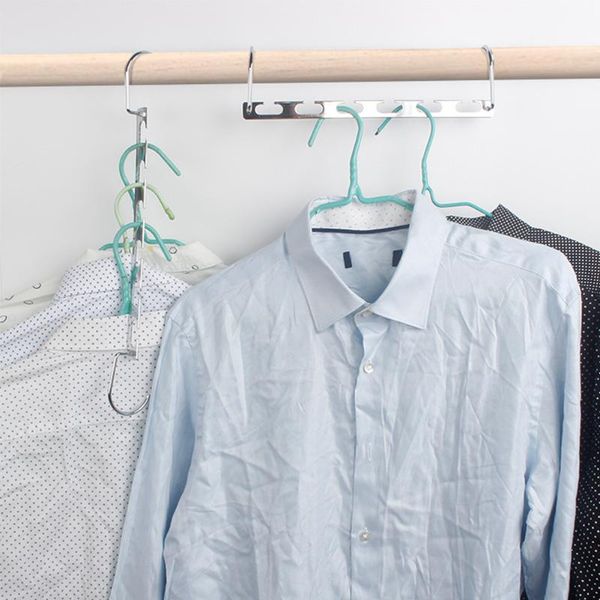 

metal multifunctional hanger hook in silver / a set of 5 pcs hangers & racks