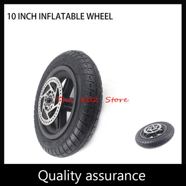 

motorcycle wheels & tires 10x2 10 inch pneumatic with alloy rims brake disc for electric scooter balancing hoverboard