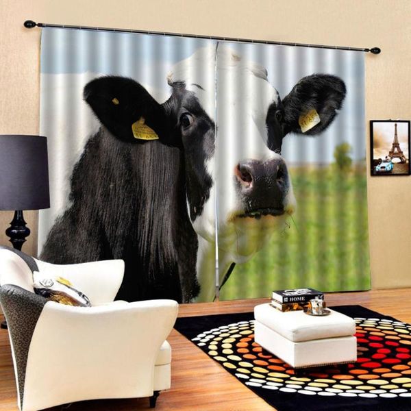 

curtain & drapes customized size luxury blackout 3d window curtains for living room cow cartoon