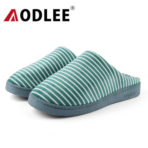 

slippers men leisure simple striped cotton couple fashion comfortable winter warm casual home aodlee, Black