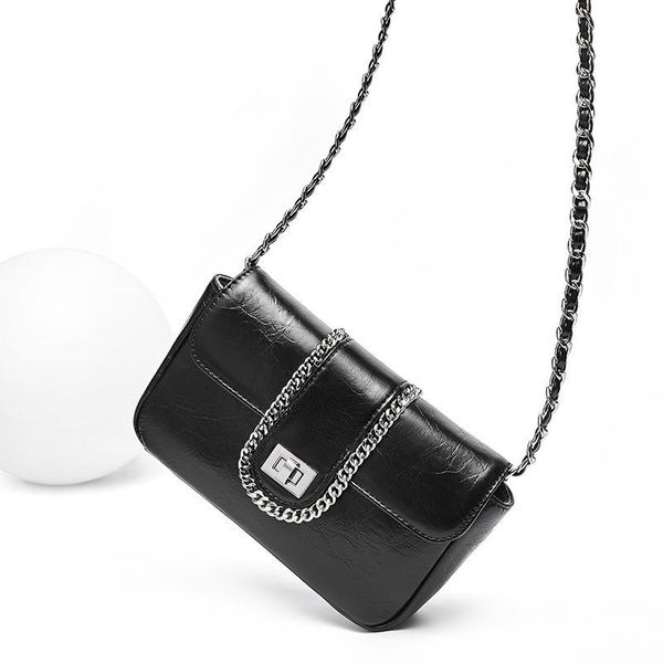 

hbp chain leather small square bag ladies fashion design oblique cross bags lady temperament casual wild black shoulder pack gift 1152