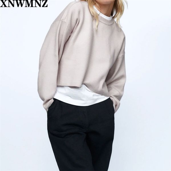 

autumn winter knit sweater long sleeve sweatshirt with a round neckline female casual women's chic sweaters 210520, White;black