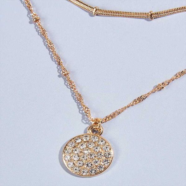 

pendant necklaces crystal round necklace golden luxury lady girl party gift simple jewelry fashion colgantes gargantilla, Silver