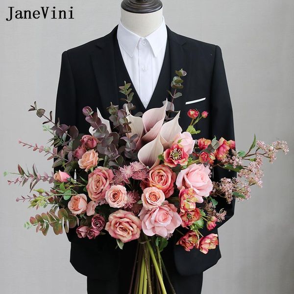 

wedding flowers janevini gorgeous western bridal bouquets pink purple artificial large bouquet silk rose calla lily ramos novia