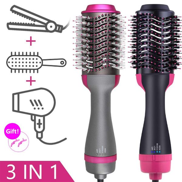 

electric hair brushes 3 in1 blow dryer air brush professional negative ions salon volumizer straightener curler styler comb