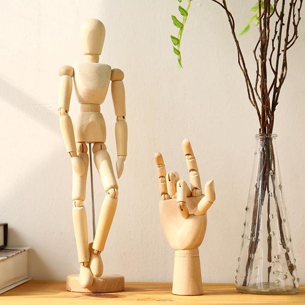 

decorative objects & figurines nordic creative wooden jointed hand model art props ornaments sculptures desk living room showcase home decor