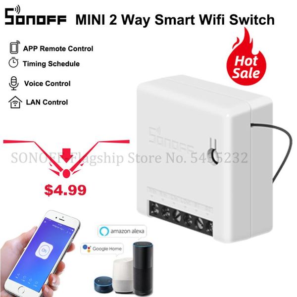

smart home control itead sonoff mini diy wifi switch moudle two way via e-welink app remote switches for automation