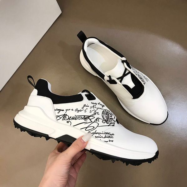 

2021 designer luxury shoes triple balck white blue fashion luxury men men sneakers casual leather shoes runner trainers sport shoes 38-45, Black