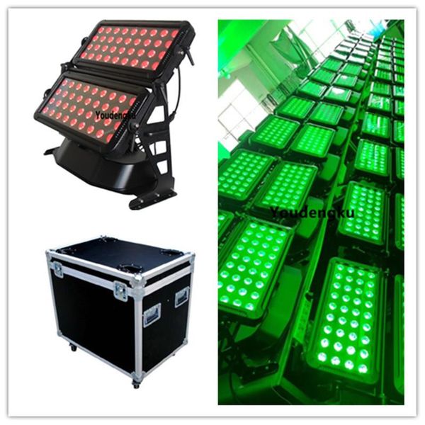 

effects 1 piece with case two heads 72pcs*18w rgbwa uv 6in1 multi-color waterproof leds city color led wall washer stage light