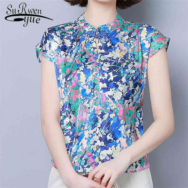 

4xl plus size blusas mujer de moda womens and blouses casual short sleeve print ladies shirts 5654 50 210427, White