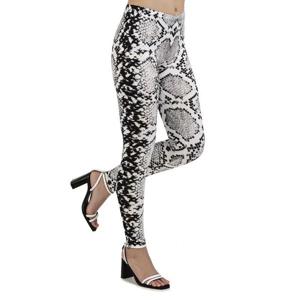 

women's leggings women fashion snakeskin fitness pants outdoor sport running 3d print hip-lifting, Black