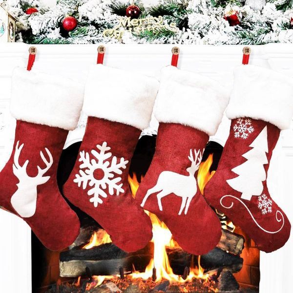 

christmas decorations socks for home livingroom decoration goods ornaments fireplace tree decor snowflakes/antlers