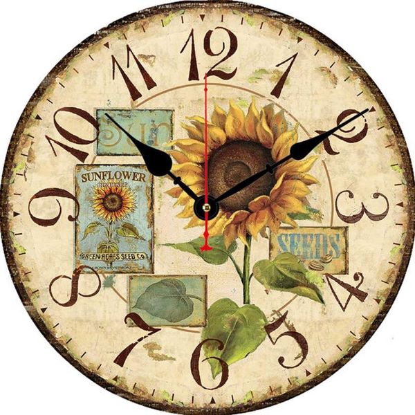 

yellow sunflower battery operated non ticking wall clock summer tropical daisy flower quartz decor silent for livingroom clocks