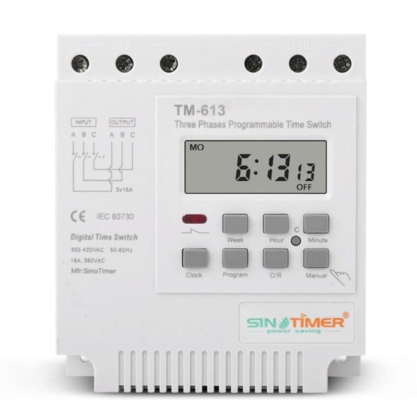 

smart home control sinotimer tm613 380v three phase timer programmable switch with backlight digtal time for 7 days-24 hours