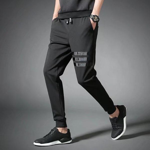 

men's pants autumn skinny athletic harem slim fit casual korean-style trend knitted wei length, Black