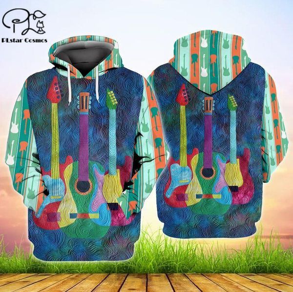 

men's hoodies & sweatshirts plstar cosmos 3dprinted est musical instrument guitar art harajuku streetwear unique casual hoodies/sweat, Black