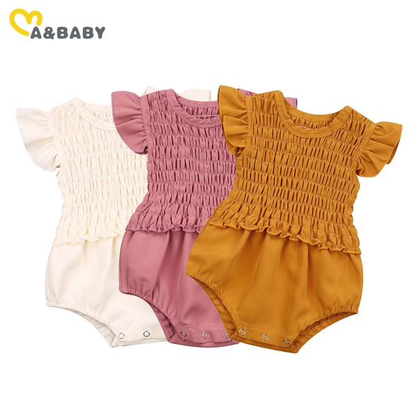 

0-18m summer born infant baby girls ruffles rompers sleeveless jumpsuit soft girl clothing costumes 210515, Blue