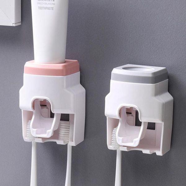

toothbrush holders wall mount bathroom automatic toothpaste dispenser waterproof holder punch rack squeezers accessories