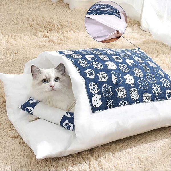 

1pc cat dogs pet bed house puppy cats sleeping bag mat sofas removable winter warm for supplies beds & furniture