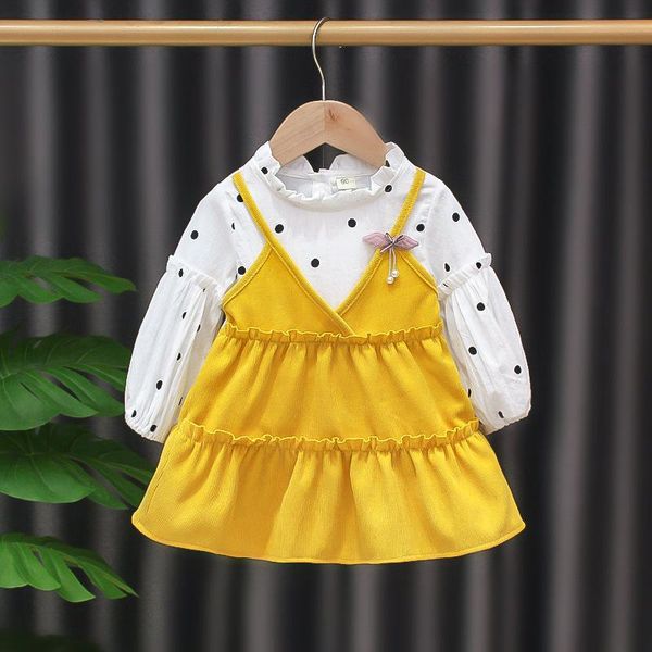 

girl's dresses (4 pieces/lot) 2021 arrival fall dress 092802, Red;yellow